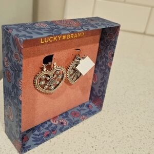 Lucky Brand Silver Heart Earrings